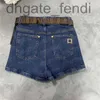 Damesshorts Designervrouwen mode denim broek met riem taille tas designer brief ladies short pant zomer jeans kleding tzq9