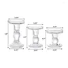 Candle Holders Glass Clear Pillar Taper Candlestick Crystal Holder Stand For Dinner Table 3Pcs Durable Easy To Use