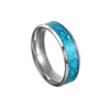 Cluster Ringe Luxus Weibliche Blau Weiß Opal Stein Ring Versprechen Liebe Verlobung Für Frauen Braut