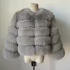 KEJINYUAN – manteau d'hiver en fausse fourrure pour femme, vestes naturelles, gilet en cuir chaud, 231109