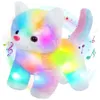 Jouets lumineux en peluche Chat léger en peluche poupée jouet animaux mignons avec veilleuse LED brillant chat en peluche cadeau d'anniversaire de Noël pour filles enfants 231109