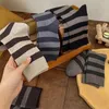 Men's Socks Mixed-Color Fashion Trendy Casual Striped Breathable Simple Man Basic Crew Comfortable Long Soft