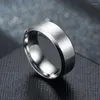 Cluster Rings Fashion Couple Stainless Steel Matte Ring Simple Pure Pigment Men Women Finger Jewelry Memorial Gift