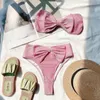 Two Piece Suits 2023 Women Sexy High Wais Bikini 2 Piece Set Female Swimsuit Ladies Outfits Bathing Suit Beach Swimwear Damen Summer Pink Dress 231109