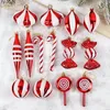 Kerstversiering 14-delige set Balboomornamenten Rood snoepgoed Kerst hangende hangers Navidad Jaar thuis 2024 Geboortegeschenk 231109