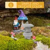 Décorations de jardin Tour japonaise Décoration lumineuse Mini Pagode Modèle Miniature Scène Table de sable Pavillon Ornements Minuscules Lanternes