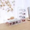 Paniers de rangement Boîte en verre à tiroir transparent en acrylique blanc à 4 couches utilisée pour les cosmétiques de magasin lunettes papeterie jouets bijoux stylos etc.