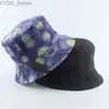 Wide Brim Hats Bucket Hats 2020 New Fashion Starry Night Painting Fisherman Hat Harajuku Reversible Bucket Hats For Women Men Hip Hop Bob Gorro Fishing Cap YQ231110