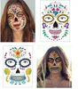 Facial makeup Sticker Special Waterproof Face tattoo Day of The Dead Skull Face dress up Halloween Temporary Tattoo Stickers