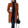 新しい女性ウールコート秋の冬のファッション長袖ネックジャケットプラスサイズS-5XLソリッドビンテージ女性オーバーコート