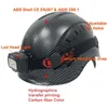 Skates Helmets Carbon Fiber Color Safety Helmet With Led Head Light CE EN397 ABS Hard Hat ANSI Industrial Work At Night Protection 231109