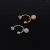 Stud Küpeler 2 PCS Paslanmaz Çelik Minimal Kristal CZ Yıldız Kulak Çemberleri Küpe Kadın Hoop Tragus Kıkırdak Konusu Daith Piercing Mücevherat