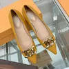 2023 Fashion Shoes High Heels For Women Luxurys Designers Dress Shoes Classic Rivets Styles Woman Stiletto äkta Leather Point Toe Pumps Office Shoes Storlek 35-40 -207