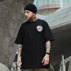 Męskie tshirts męski Y2K streetwear tshirt anime rekin nadruk nadmierny krótki rękaw T -koszulka swobodna koszulka hip hop koszulka jeździe