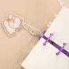 Notatniki Jiawu Creative Cute Transparent 3ring Mini Loose Handbook Portable Laptop Ring Binder Kawaii School Supplies 230408