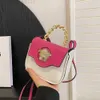 Borsa Versage di design Vercace Borsa a catena di alta bellezza alla moda Borsa a tracolla semplice di lusso leggera e versatile Argento foresta