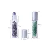 Packing Bottles Wholesale Essential Oil Diffuser 10Ml Clear Glass Roll On Per With Crushed Natural Crystal Quartz Stone Roller Ball Dhxfn