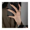 Cluster Rings Wholesale 13 Styles Of Three Piece Combination Ring Light Luxury Temperament Gold Adjustable Womens Jewelry 001 Dhgarden Dhxm5