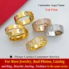 Cluster Rings Classic Love Ring For Women Men Par 18K Gold Plated Rostfritt Steel Crystal Cubic Zircon Wedding Luxury SMYELLT