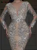 Robe de soirée à paillettes pour femmes, col en V, manches longues, avec ceinture, nouvelle mode, élégante, Chic, Slim, Sexy, Maxi