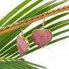 Dangle Earrings Natural Stone Heart Shape Crystal 25x24mm Charming Amethyst Mahogany Fashion Jewelry DIY Necklace Boutique Accessories