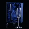 Verres à vin inclinés pour mariage, flûtes à Champagne personnalisées, verre de fête en cristal doré, décoration de gobelet H1190