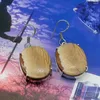 Dangle Earrings Hermosa Fantasy Charm Natural OceanJasper for Women 1 5/8インチNY1283