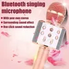Mikrofone WS858 Karaoke-Mikrofon für singende Kinder 5-in-1-drahtloses Bluetooth-Mikrofon mit LED-Leuchten Maschine tragbarer Mikrofonlautsprecher 231109