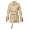 Laine des femmes mélanges femmes Double bouton Trench manteau avec ceinture couleur kaki mi Long pardessus femme coupe-vent haute qualité marque vestes d'hiver 231109