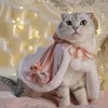Dog Apparel Funny Christmas Clothes For Cat Pet Cosplay Hat Cloak For Small Cats Dogs Xmas Year Costumes Winter Cat Kitten Outfits 231110