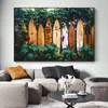 Zomer Tropische Decoratie Foto Tropische Surf Wall Art Poster Hawaii Surfplank Art Canvas Schilderij Woondecoratie Geen Frame