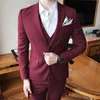 Herrenanzüge-Blazer, luxuriöser 3-teiliger Herren-Hochzeitsanzug, modisch, schlank, einfarbig, Business-Büro-Sets, großer männlicher Blazer, Hosenweste 231110