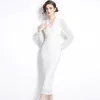 Sexy Slim Party Bow Belted Wrap Robe Blanc Femmes Designer Col En V Slim Velvet Prom Wrap Hip Split Robes Ballgown 2023 À Manches Longues Printemps Automne Solide Midi Robes