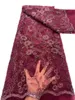 Rosa französischer Tüll, Netzspitze, 5 Yards, Paillettenstoff, mehrfarbig, afrikanisches Frauenkleid, Nähen, Handwerk, hohe Qualität, 2023, moderne nigerianische Abendkleidung, neuestes Kleid KY-6354