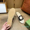 2023-Luxury Designer Women Slipper Interlocking Cut-out Confort Beach Flat Sandal Leather Summer Outside Pool Classic Straw Lady Slide