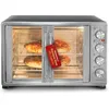 Elektrikli Fırınlar 18 Slice Konveksiyon Fırını 4 Kontrol Düğmeleri Bake Broil Tost Rotisserie Sıcak Keep 2 x 14 "Pizza Rafları Paslanmaz Çelik