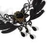 Ketten Schwarze Spitze Chokerhalsketten Vintage Kristall Anhänger Halskette Punk Kette Zubehör Für Frauen Gothic