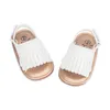 First Walkers Été Bébé Sandales Bébé Fille Chaussures Appartements PU Or Semelle En Caoutchouc Antidérapant Glands Première Marche Sandales Pour Tout-Petits Filles 230410