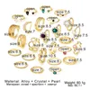 Fashion Geometric Knuckle Rings set For Women Crystal Gold color Finger Ring Boho Ladies wedding Jewelry Gift