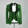 Men's Suits & Blazers Groomsmen Burgundy Groom Tuxedos Shawl Black Velvet Lapel Mens Wedding Man 3 Pieces ( Jacket Pants Vest Tie ) C835