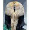 Futro dla kobiet sztuczne futro Oftbuy Winter Jacket Kobiet Naturalny prawdziwy lis futra płaszcz gruby ciepła kaczka luksusowa moda odzież wierzchnia 231109