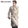 Mężczyzn Trench Coats Coat Men Classic podwójnie piersi męskie kurtki odzież