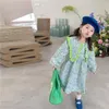 Robes de fille robe A-ligne longueur au genou col rabattu manches longues pull imprimé doux doux belle confortable automne enfants filles