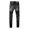 Lila Jeans American High Street Black Paint Distressedbyh0