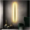 Buitenwandlampen Buitenwandlampen Modern Lang Led-licht 85-265V Ijzer Zwart Goud Schelp 100Cm 120Cm Binnen Woonkamer Nachtkastje Sconc Dh8Uh