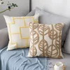 Etui poduszki nordycki przemysł ciężki bawełna i lniane liście tkana haftowana poduszka amerykańska modelowa sofa haftowa sofa haftowa
