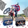 Gift Wrap 12pcs/lot Motorcycle Race Black and White Checkered Finish Locomotive Party Candy Tote Paper Bag Cake Boxes and Packaging Box 231109