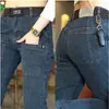 Pantalons pour hommes Hommes Casual Long Jeans Légère élasticité Denim Cargo pour vêtements de travail coréens Y2K Printemps Automne Vêtements
