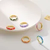 Pierścienie klastra Modna kolorowa szkliwa olejna dla kobiet modne złoto Pleaste palcem koreańskie prezenty biżuterii