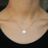 Chaînes inégales Opal Gem Small Cz Arrond Rose Silver Color 2023 Fashion Européen Femme Dame Trend Collier